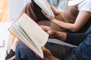 Photo of students reading Students reading